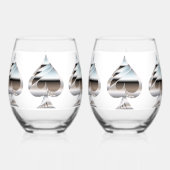 Zilveren schoppen Wijnglas Set Zonder Voet (Achterkant)