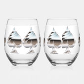 Zilveren schoppen Wijnglas Set Zonder Voet (Rechts)