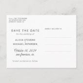 Zilveren script beter samen bruiloft save date aankondigingskaart (Achterkant)