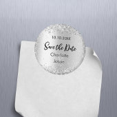 Zilveren script bruiloft Save the Date Magneet