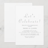 Zilveren Script Elegant Feest Kaart (Voorkant / Achterkant)