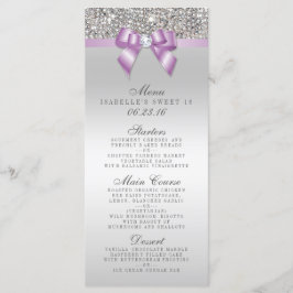 Zilveren Sequin Lila Bow Sweet 16 Menu