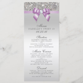 Zilveren Sequin Lila Bow Sweet 16 Menu
