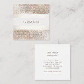 Zilveren Sequin Stripes Make-up Artiest Vierkante Visitekaartje (Voorkant / Achterkant)