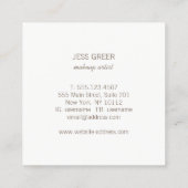 Zilveren Sequin Stripes Make-up Artiest Vierkante Visitekaartje (Achterkant)