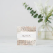 Zilveren Sequin Stripes Make-up Artiest Vierkante Visitekaartje (Staand voorkant)