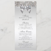 Zilveren Sequins Bow Wedding Menu (Voorkant)