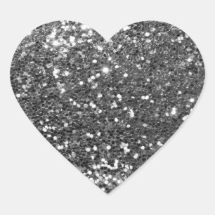Zilveren Sequins Glitz Heart Shape Envelope Seals Hart Sticker
