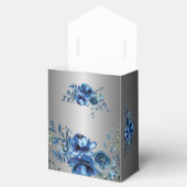Zilveren sereniteit: Blauw Bloemen Bliss Bedankdoosjes (Geopend)
