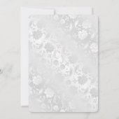 Zilveren Shimmer Bruiloft Bloemen Ontwerp Kaart (Achterkant)