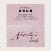 Zilveren Shimmer Dust en Roze Gevouwen Visitekaartje (Buitenkant ongevouwen)