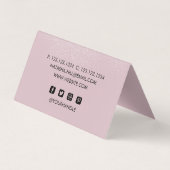 Zilveren Shimmer Dust en Roze Gevouwen Visitekaartje (Achterkant)