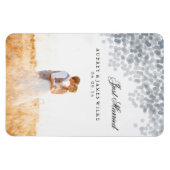 Zilveren Shimmer Licht Douche Huwelijk Aankondigin Magneet (Horizontaal)