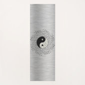 Zilveren Shimmery Leaf Krans Yin Yang Yoga Mat (Voorkant)