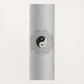Zilveren Shimmery Leaf Krans Yin Yang Yoga Mat (Achterkant)