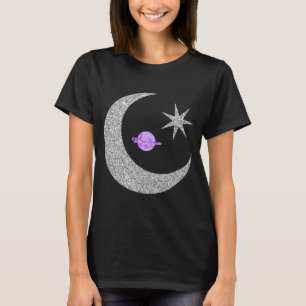 Zilveren Shimmery Maan & Ster T-shirt