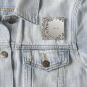 Zilveren Sieraad Moderne Knoop Vierkante Button 5,1 Cm (In situ)