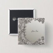 Zilveren Sieraad Moderne Knoop Vierkante Button 5,1 Cm (Voorkant /achterkant)