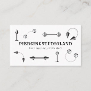 Zilveren Sieraden Kunstenaar Body Piercing Visitekaartje