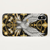 Zilveren Sierlijke Adelaar Case-Mate iPhone Case (Achterkant (horizontaal))