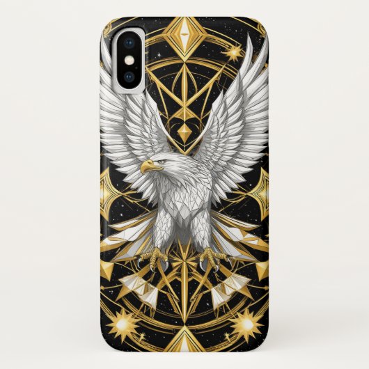 Zilveren Sierlijke Adelaar Case-Mate iPhone Case (Achterkant)