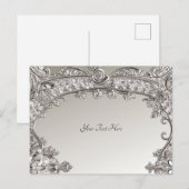 Zilveren Sierlijke Moderne Briefkaart (Voorkant / Achterkant)