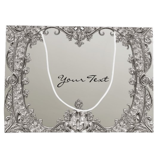 Zilveren Sierlijke Moderne Cadeautas (Achterkant)