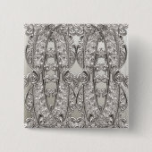 Zilveren Sierlijke Moderne Knop Vierkante Button 5,1 Cm (Voorkant)