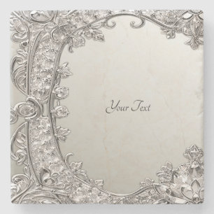 Zilveren Sierlijke Moderne Stenen Onderzetter