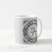 Zilveren Sierlijke Monogram mok (Voorkant rechts)