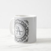 Zilveren Sierlijke Monogram mok (Voorkant links)