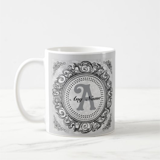 Zilveren Sierlijke Monogram mok (Links)