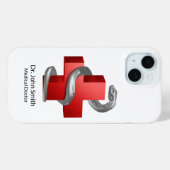 Zilveren slang Rode Medisch Kruis Symbool Case-Mate iPhone Case (Achterkant (horizontaal))