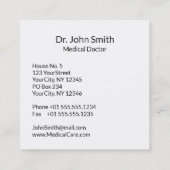 Zilveren slang Rode Medisch Kruis Symbool Vierkante Visitekaartje (Achterkant)