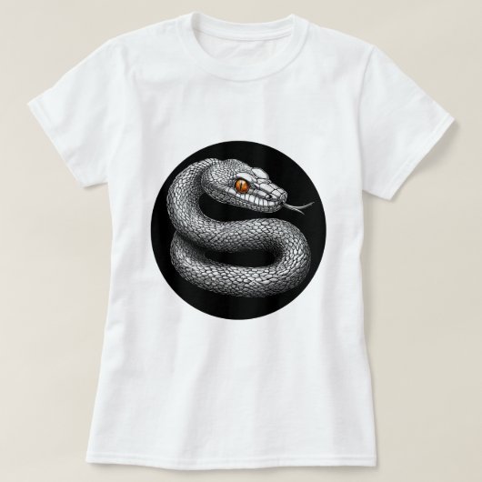 Zilveren slang t-shirt (Design voorkant)
