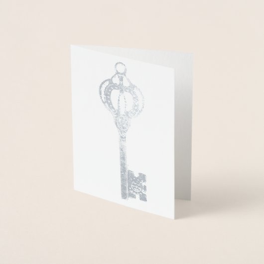 Zilveren sleutel folie kaarten (Voorkant)