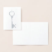 Zilveren sleutel folie kaarten (Display)