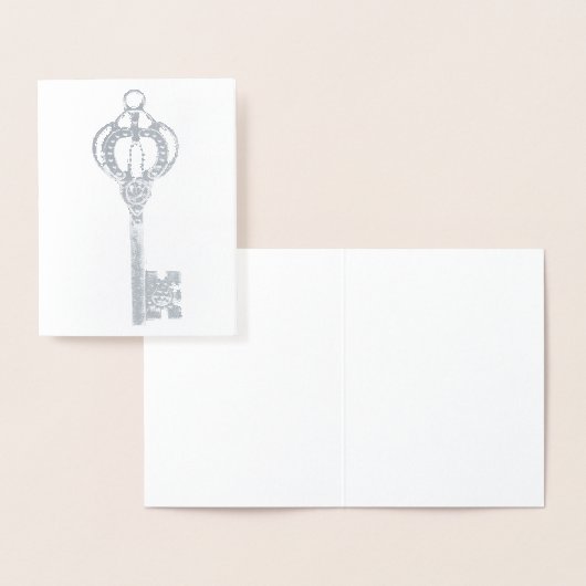 Zilveren sleutel folie kaarten (Display)