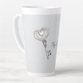 Zilveren Sleutel Tot Mijn Hart Latte Mok (Linkerhoek)