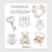 Zilveren Sleutel Tot Mijn Hart Liefde Sticker (Vel)