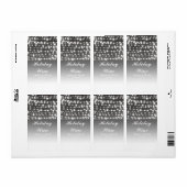 Zilveren Slingerlichten Kerstfeest Wijnlabel Etiket (Full Sheet)