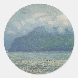 Zilveren sluier en Gouden Poort door Childe Hassam Ronde Sticker