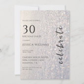  Zilveren Sneeuw & Bokeh 30ste Verjaardagsfeest Kaart (Voorkant)