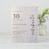  Zilveren Sneeuw & Bokeh 30ste Verjaardagsfeest Kaart (Staand voorkant)