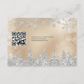 Zilveren sneeuw pijnboom goud Kerstmis winter deta Informatiekaartje (Achterkant)