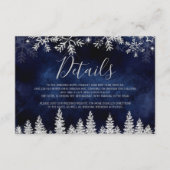 Zilveren sneeuw pijnboom marine Kerstmis winter de Informatiekaartje (Voorkant)