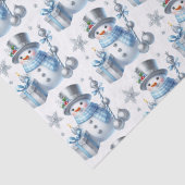 Zilveren Sneeuwmannen Tissuepapier (Detail)