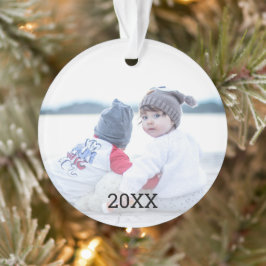 Zilveren sneeuwvlok 2 zijdige kerstfoto ornament