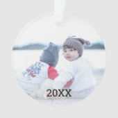 Zilveren sneeuwvlok 2 zijdige kerstfoto ornament (voorkant)