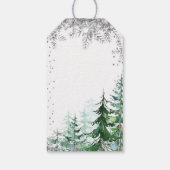 Zilveren sneeuwvlok bos Favor Gift Label Cadeaulabel (Achterkant)